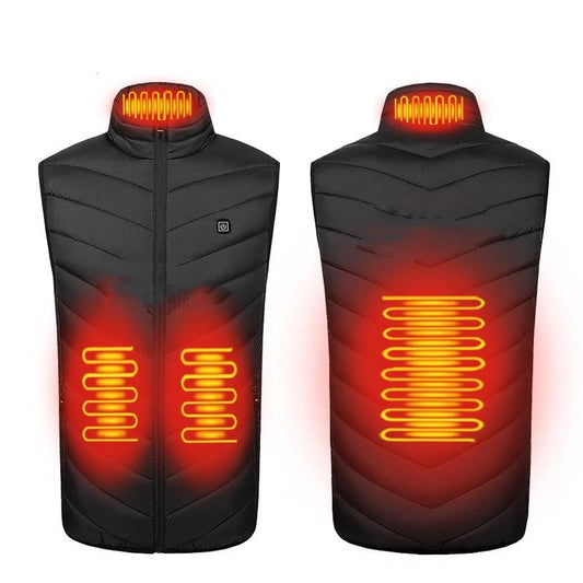 4 Area Single Control Usb Electric Heating Undershirt Intelligent Warm Vest Black L