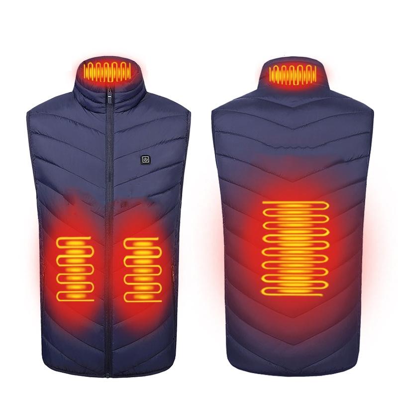 4 Area Single Control Usb Electric Heating Undershirt Intelligent Warm Vest Black L