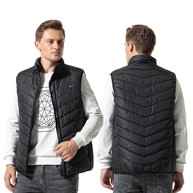 4 Area Single Control Usb Electric Heating Undershirt Intelligent Warm Vest Black L
