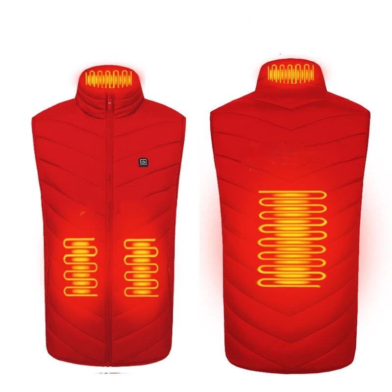 4 Area Single Control Usb Electric Heating Undershirt Intelligent Warm Vest Black L
