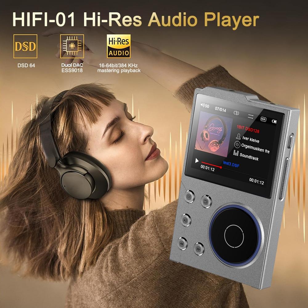 2.4 Inch Hifi Bluetooth Music Player Dsd256 Mastering Sound Quality 16Gb+16Gb Memory Gray