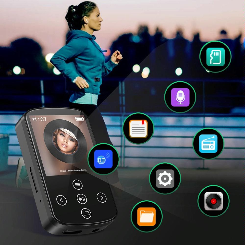 Touch Screen Mp3 Bluetooth Music Player 128Gb Memory Hifi Sports Clip - 16Gb