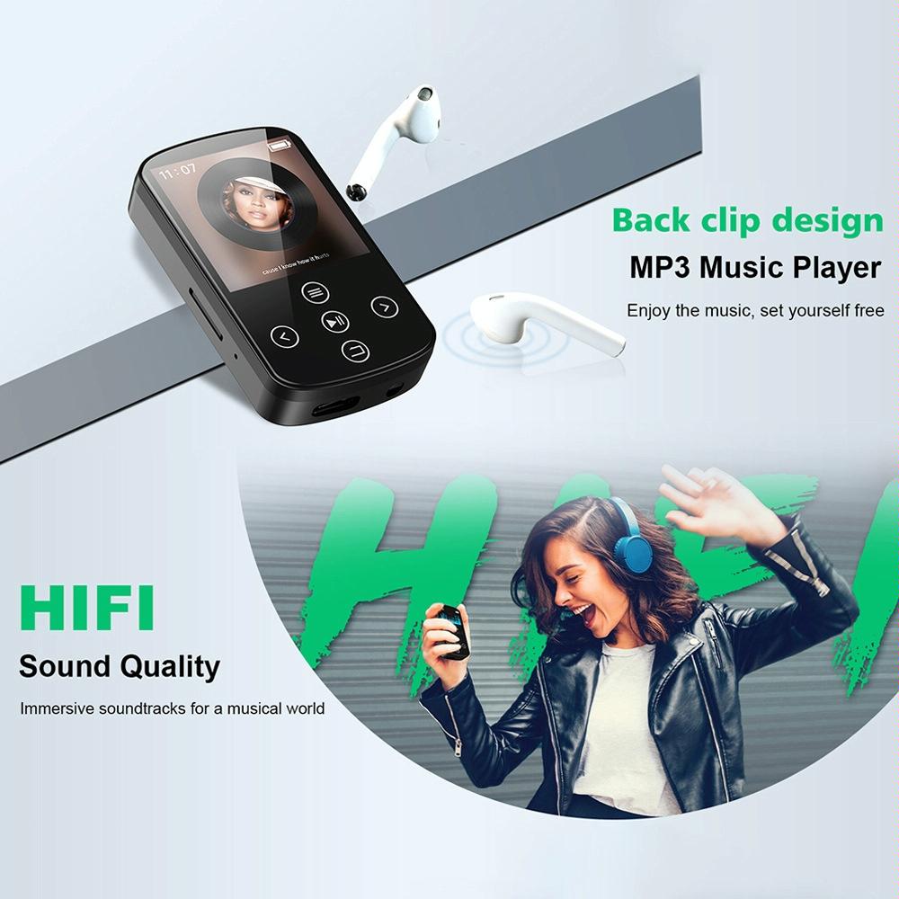 Touch Screen Mp3 Bluetooth Music Player 128Gb Memory Hifi Sports Clip - 16Gb