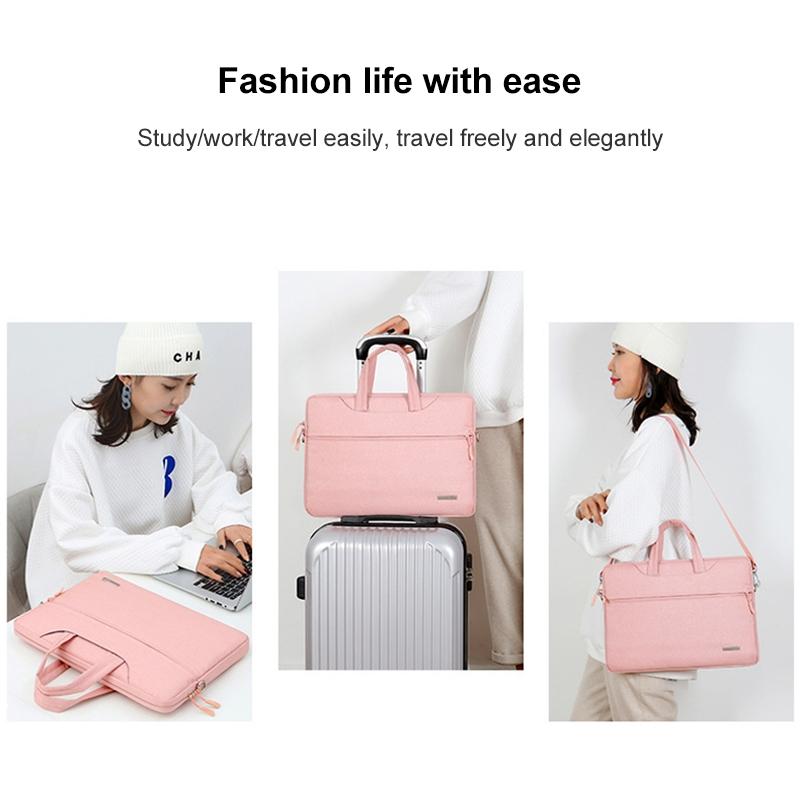15.6 Inch Inner Bag With Shoulder Strap For Handbag Or Laptop Pink