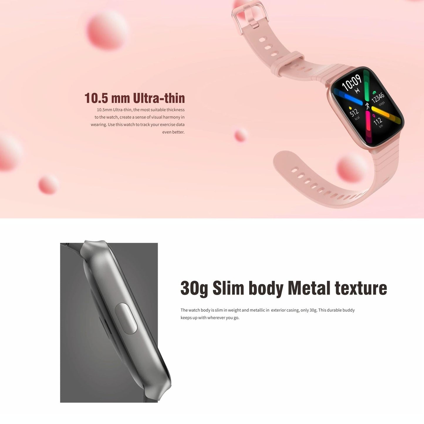 1.69 Inch Ips Screen 5Atm Waterproof Sport Smart Watch Support Sleep Monitoring / Heart Rate Mode Incoming Call & Inform