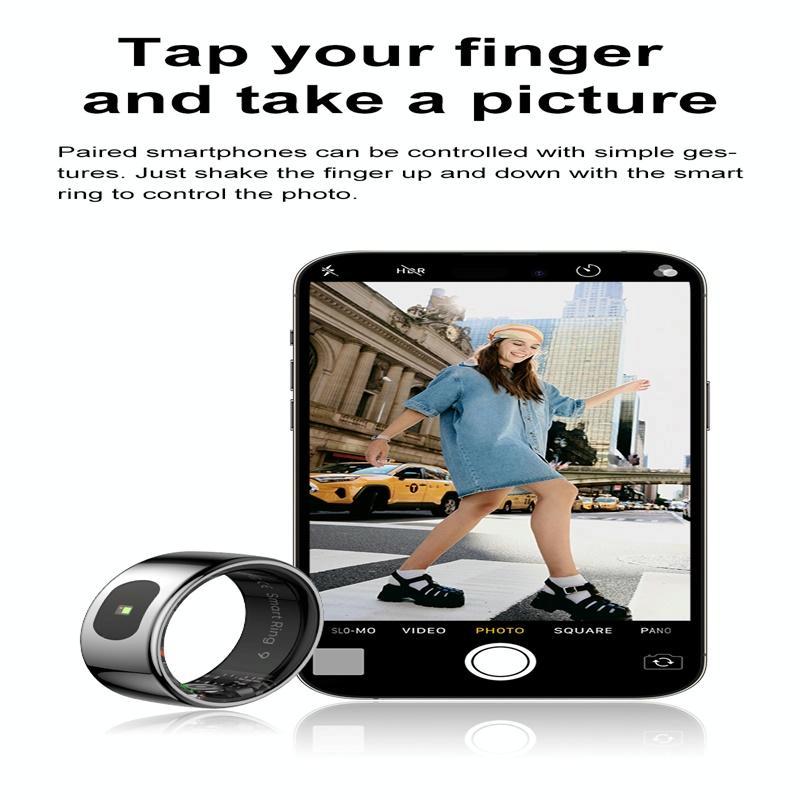 Smart Ring Heart Rate Blood Oxygen Sleep Sports Size 12 Gold