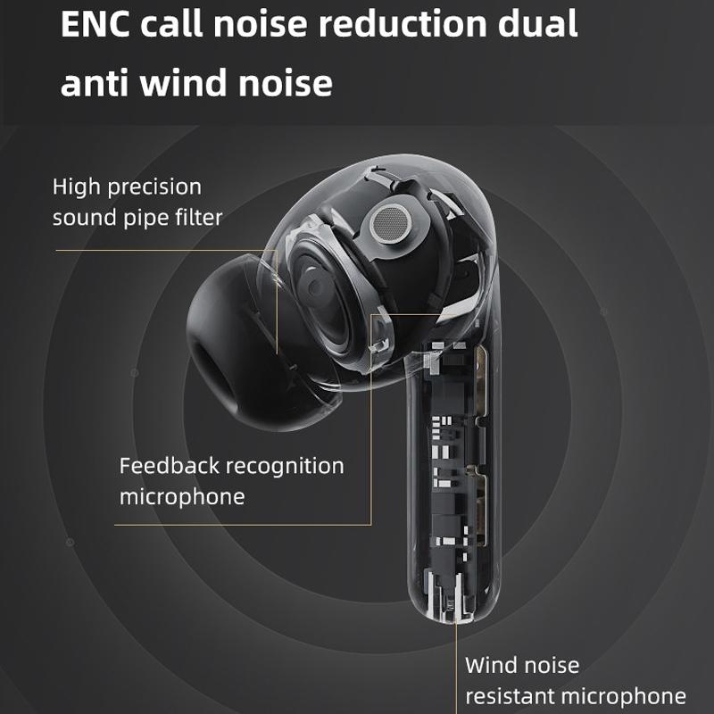 Wireless Noise Cancelling Earbuds With Charging Case Black