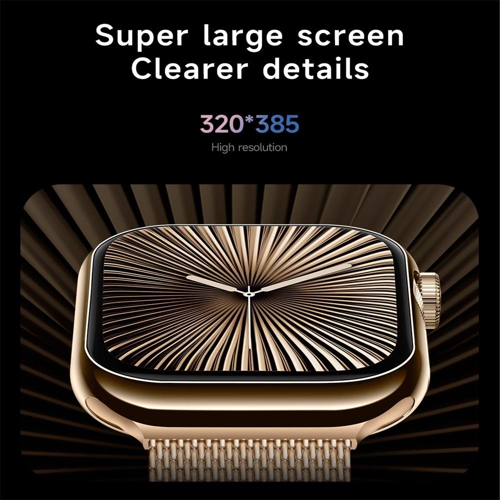 2.04 Inch Colour Screen Smart Watch Steel Strap Support Bluetooth Call Gold
