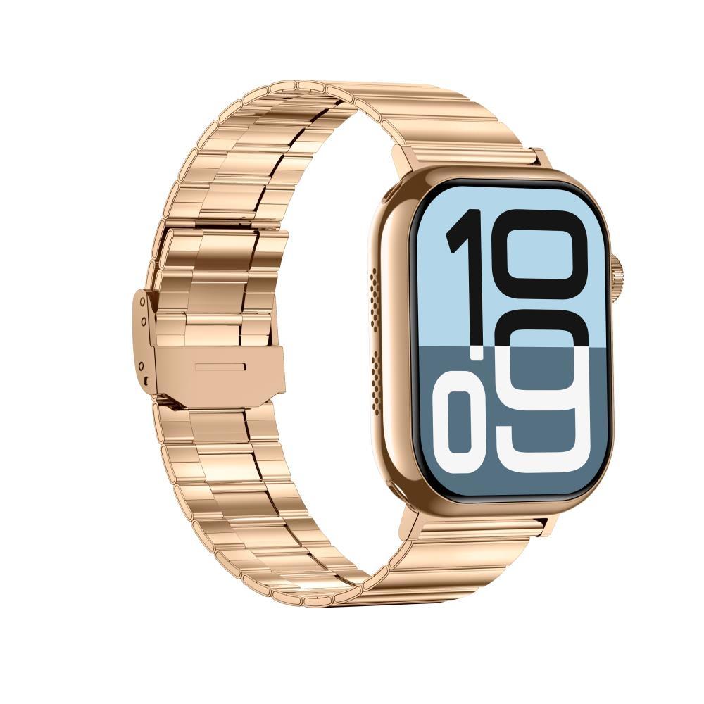 2.04 Inch Colour Screen Smart Watch Steel Strap Support Bluetooth Call Gold