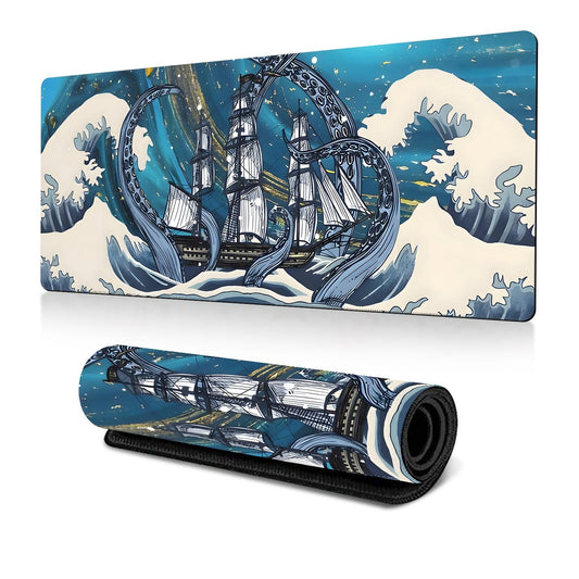 Non Slip Gaming Mouse Pad Big Wave Design - No.2 300X600x2mm
