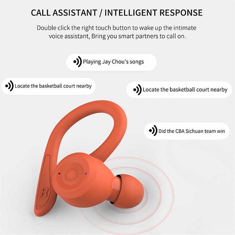 Waterproof T20 Tws Bluetooth Earphones With Charging Box And Noise Cancelling Hooks