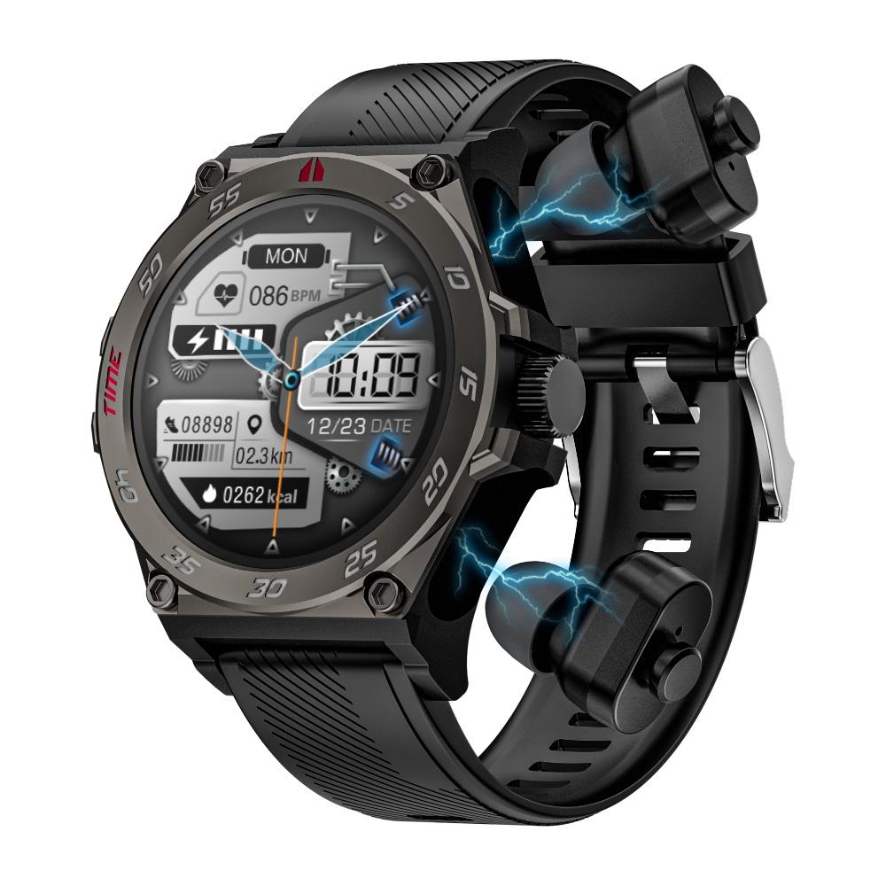 1.53 Inch Ip67 Bt5.0 Sport Smartwatch With Earbuds Bluetooth Call & Health Monitor