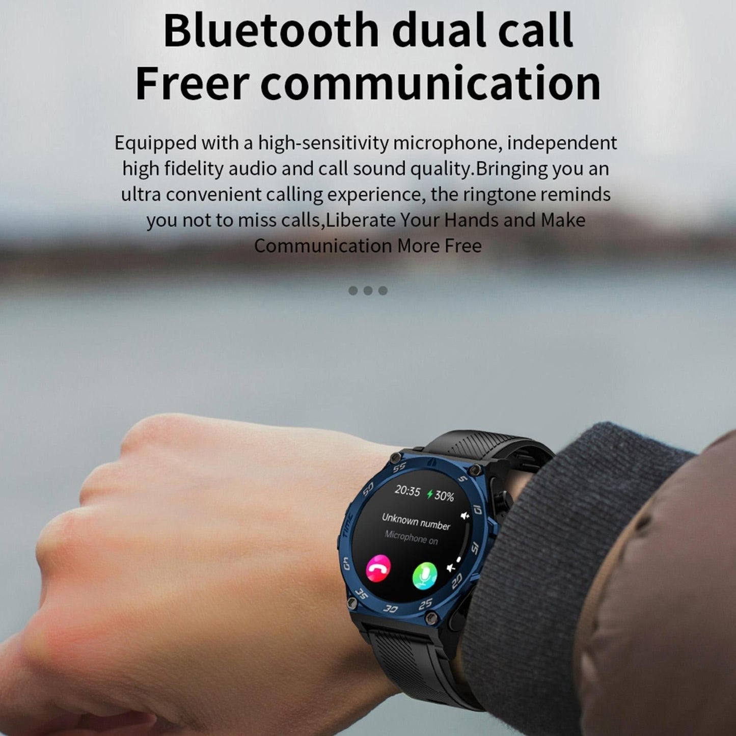 1.53 Inch Ip67 Bt5.0 Sport Smartwatch With Earbuds Bluetooth Call & Health Monitor