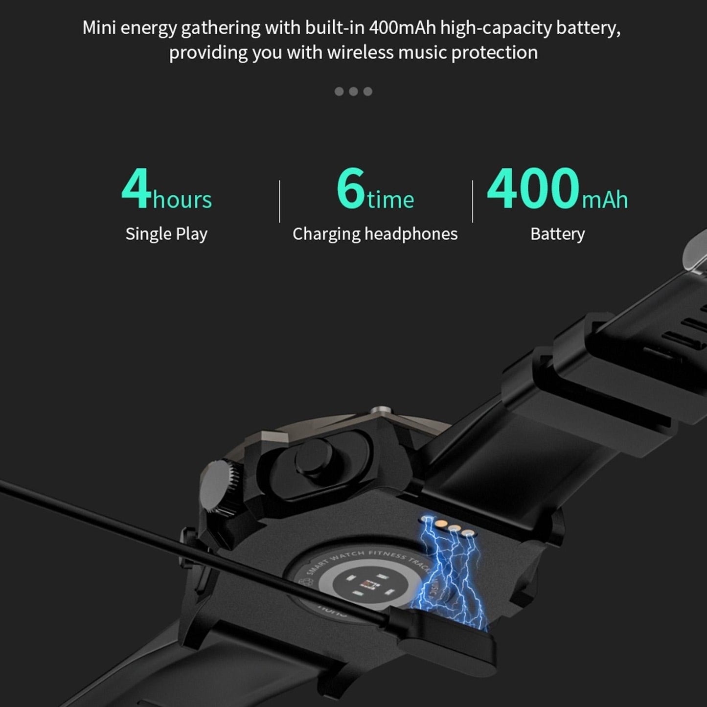 1.53 Inch Ip67 Bt5.0 Sport Smartwatch With Earbuds Bluetooth Call & Health Monitor