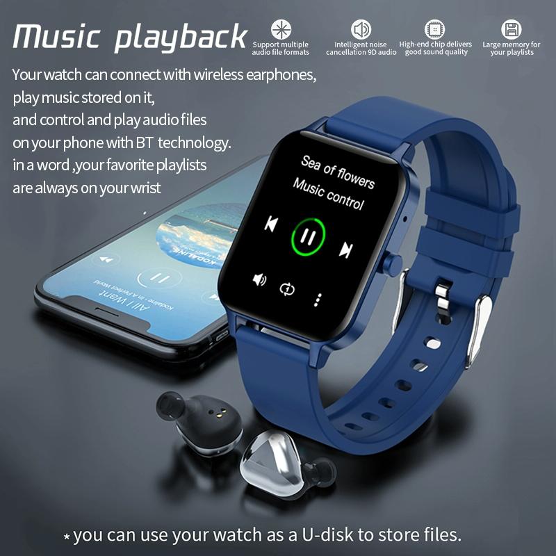 1.69 Inch Ips Touchscreen Ip68 Waterproof Smartwatch With Sleep Heart & Bt Call Rose Gold