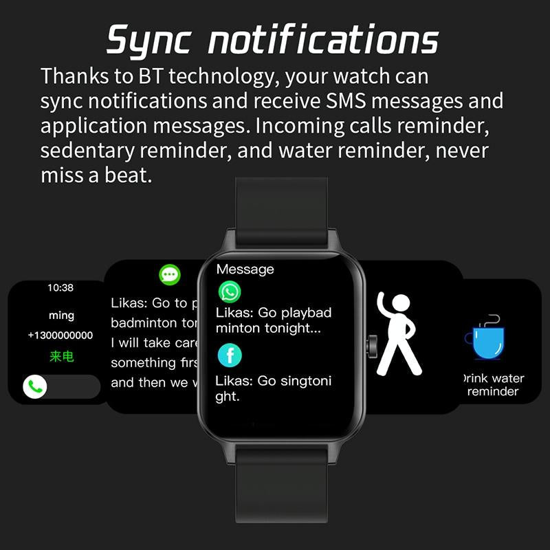 1.69 Inch Ips Touchscreen Ip68 Waterproof Smartwatch With Sleep Heart & Bt Call Rose Gold