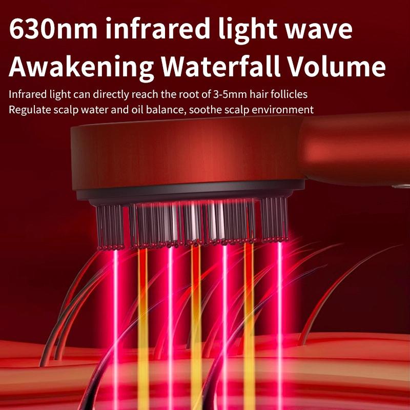 Red Light Scalp Massage Comb For Hair Growth 630Nm Liquid Care Deep Gray