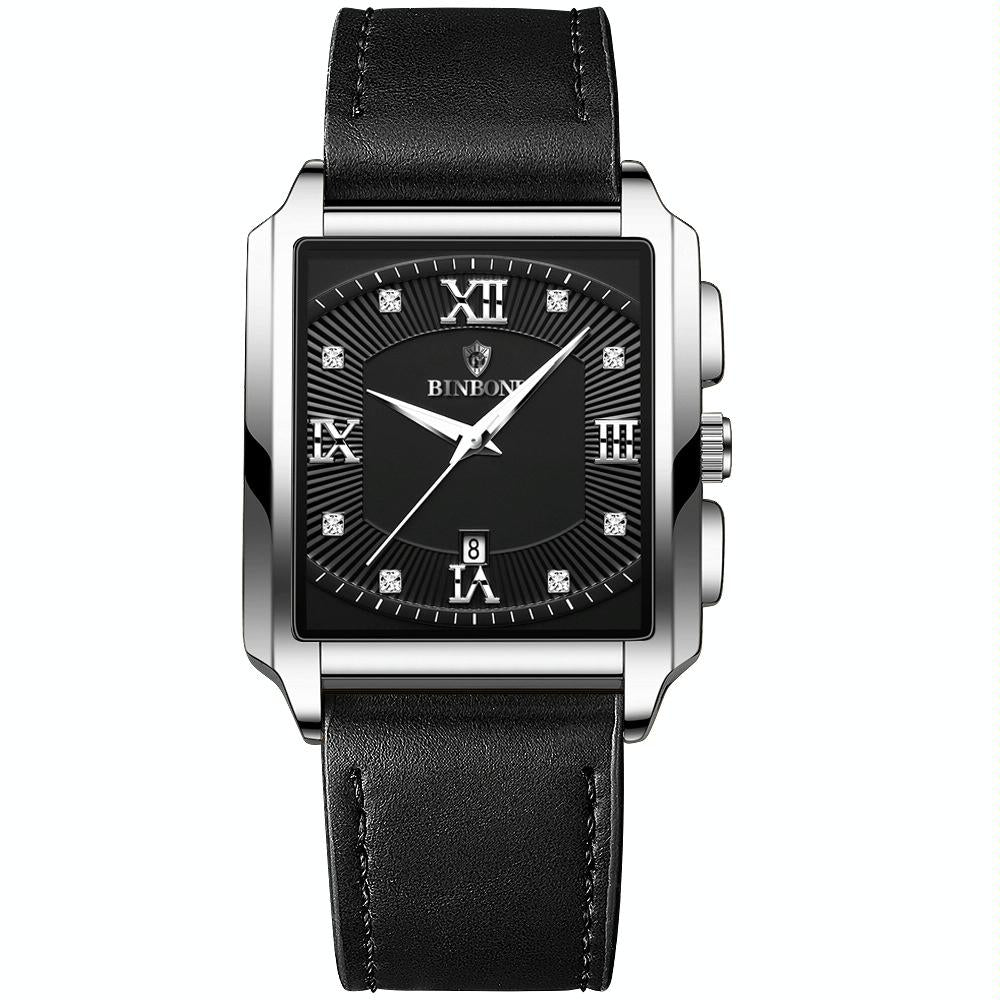 Waterproof Men Quartz Watch Rectangular Outdoor Design Full Gold Black