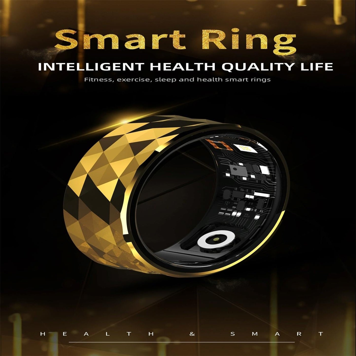 Smart Ring For Health Monitoring & Exercise R12m Size 20 Gold