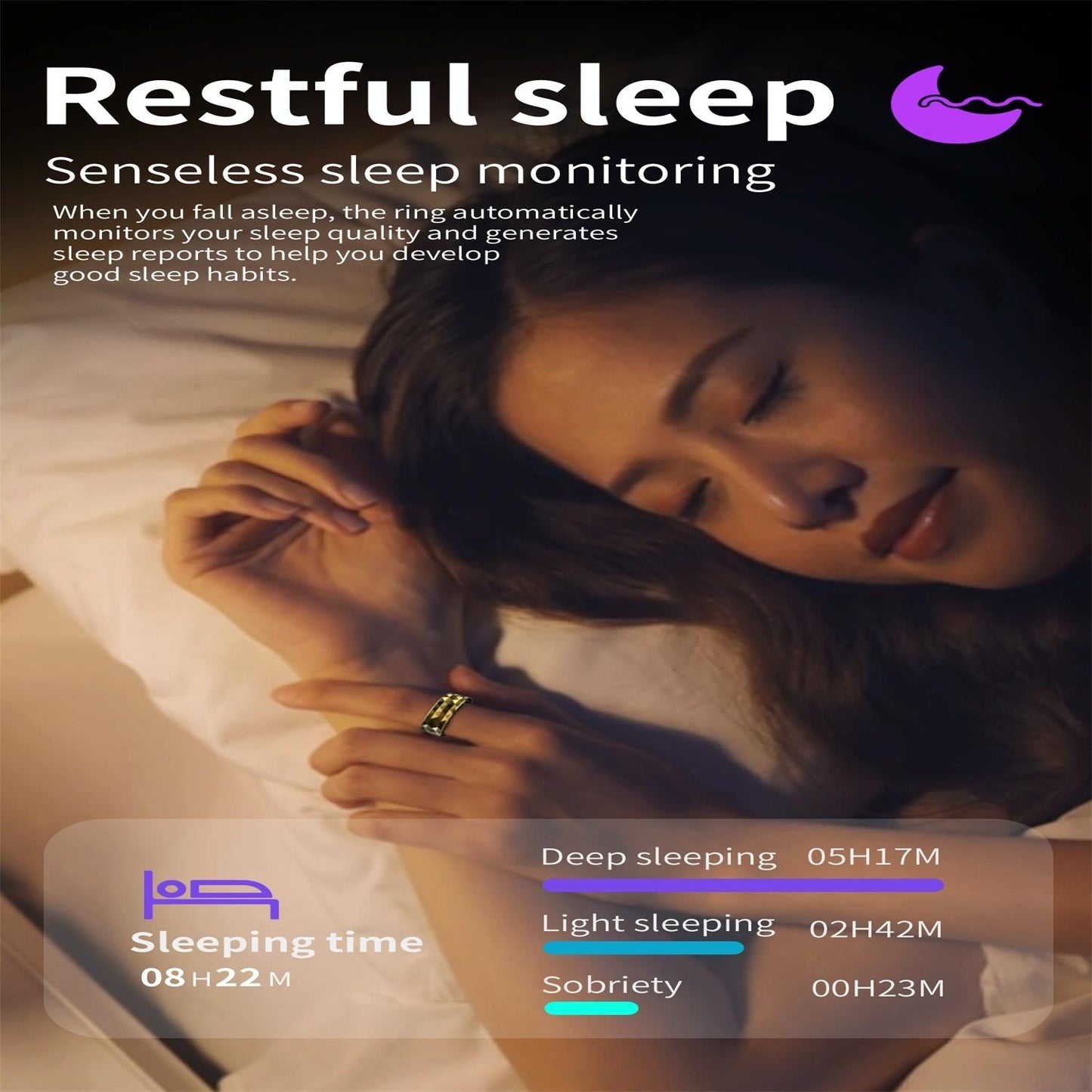 Smart Ring For Health Monitoring & Exercise R12m Size 20 Gold
