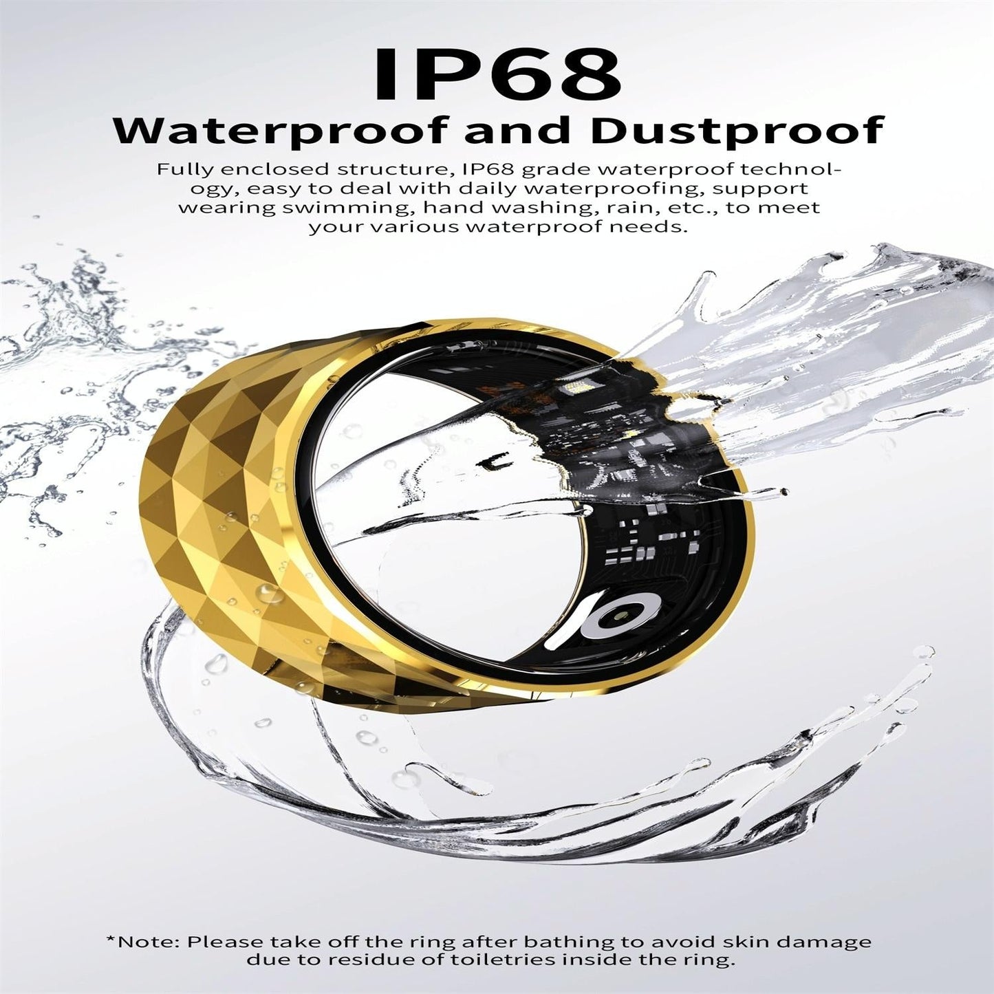 Smart Ring For Health Monitoring & Exercise R12m Size 20 Gold