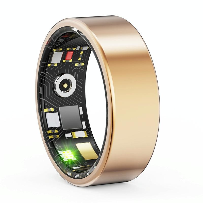 Smart Ring With Heart Rate Blood Oxygen Sleep & Sports Modes Size 13 Gold