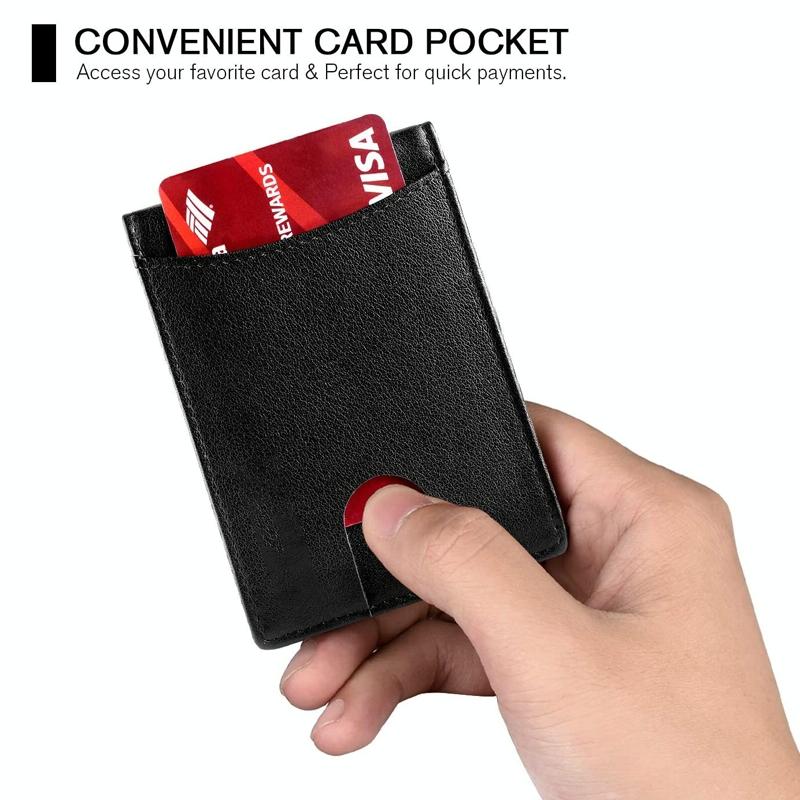 Rfid-Protected Leather Wallet Carbon Fiber Blue Inside