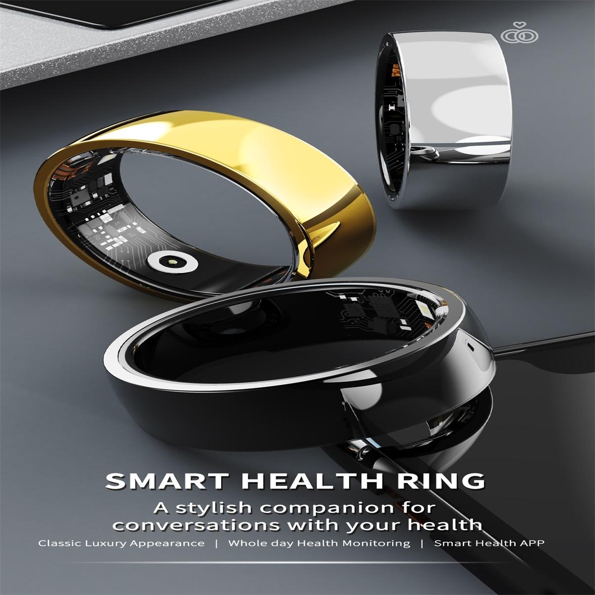 Smart Ring For Health Monitoring And Family Care Size 22 Gold