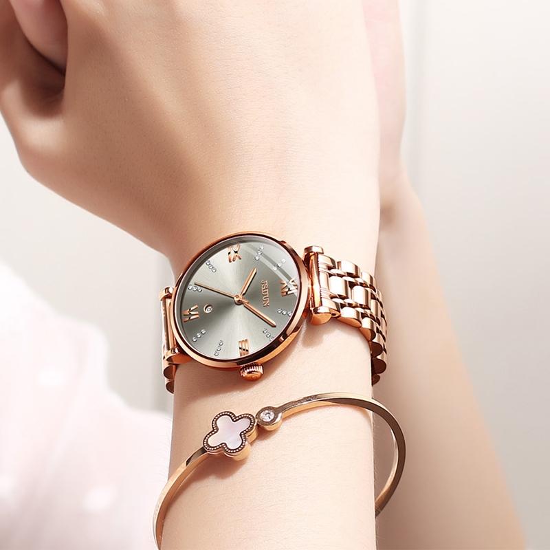 Stylish Waterproof Quartz Watch For Women Ultra Thin Design White