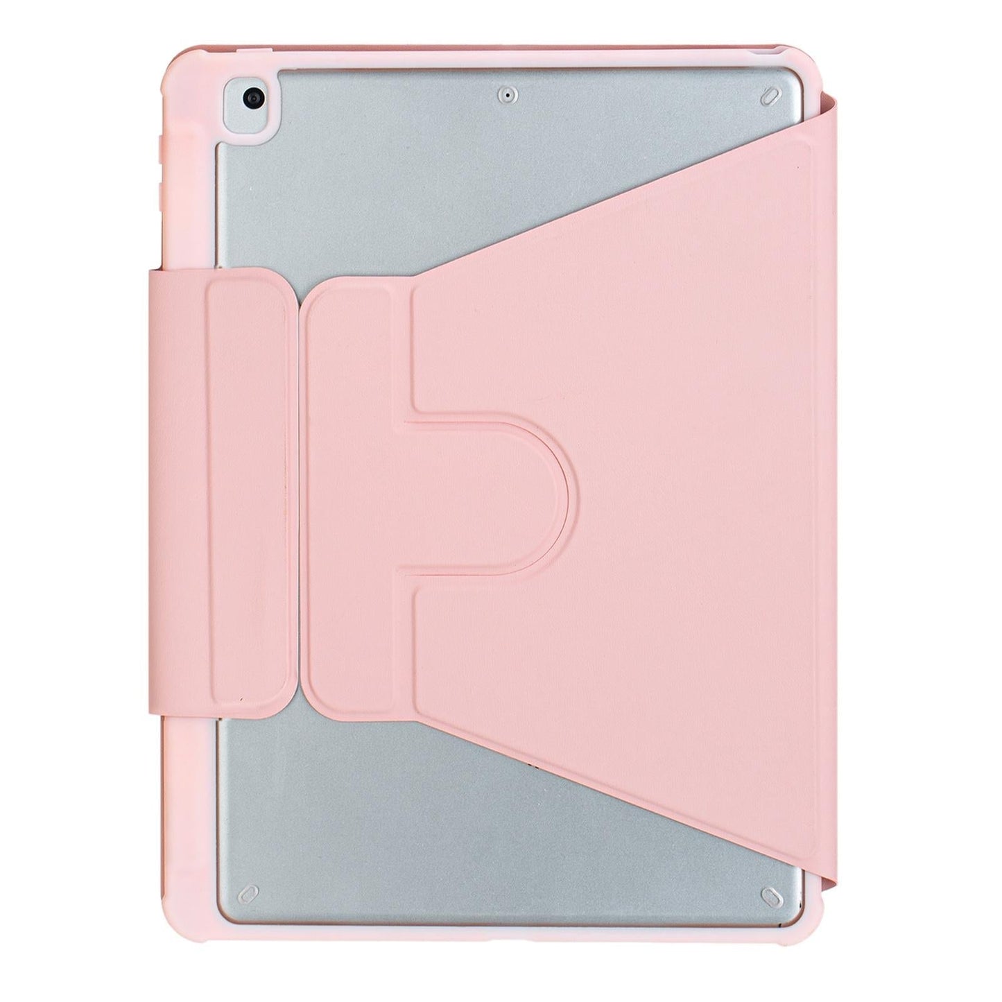 360 Rotation Bluetooth Keyboard Leather Case For Ipad 10.9 2022 Transparent Acrylic With Touch Control Pink