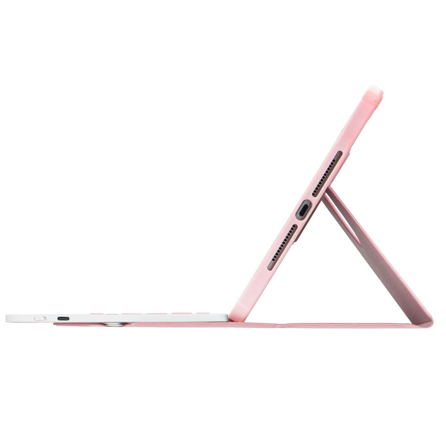360 Rotation Bluetooth Keyboard Leather Case For Ipad 10.9 2022 Transparent Acrylic With Touch Control Pink