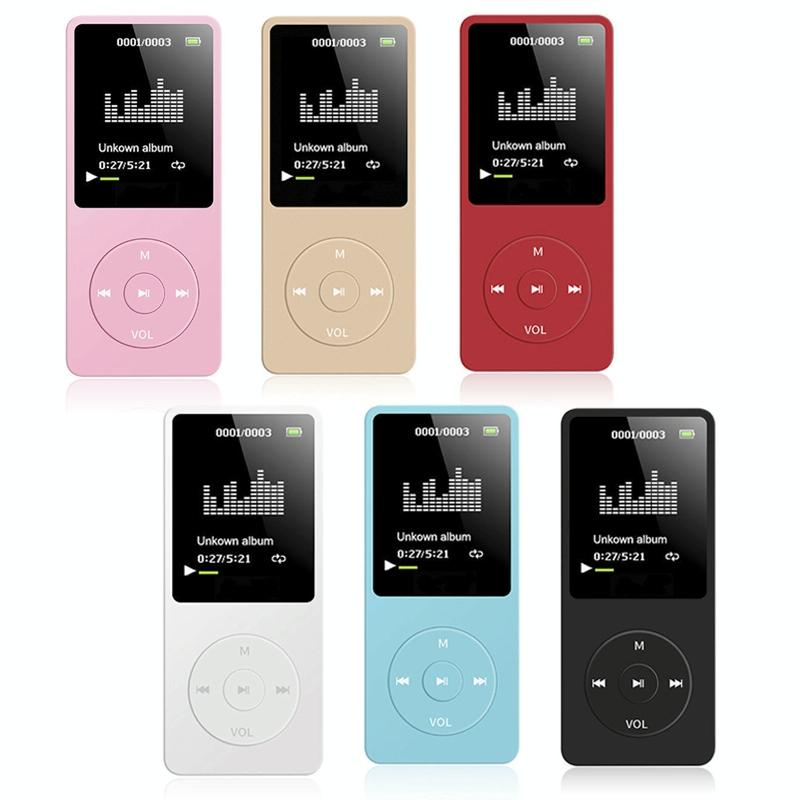 Ultra Thin Screen Mp4 Player Lossless Sound - Pink