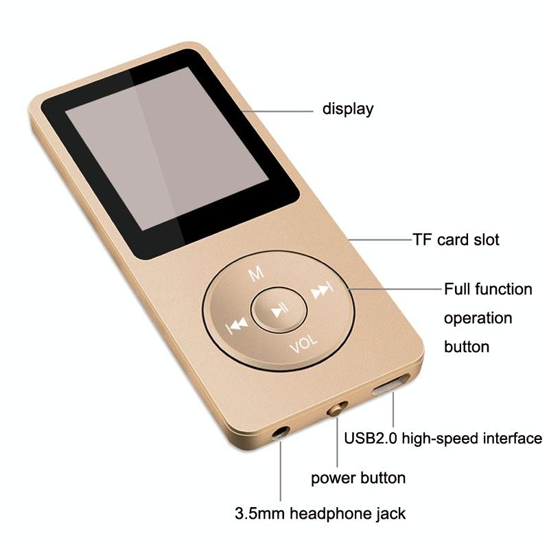 Ultra Thin Screen Mp4 Player Lossless Sound - Pink