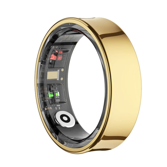 Smart Ring With Heart Rate Blood Oxygen Sleep Monitoring & Sports Modes Size 8 Gold