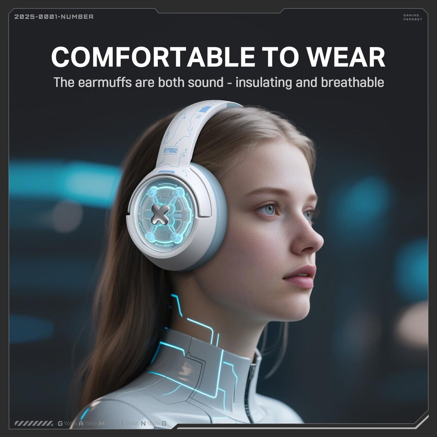 Wireless Gaming Headset Onikuma Gt802 White