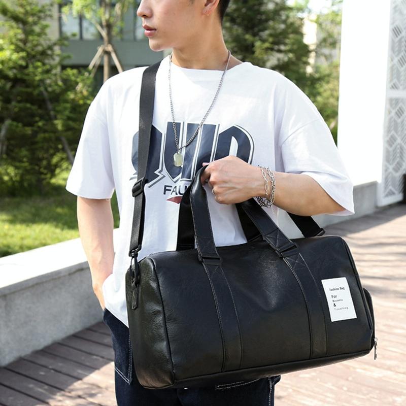 Compact Travel Bag With Shoe Storage Brown