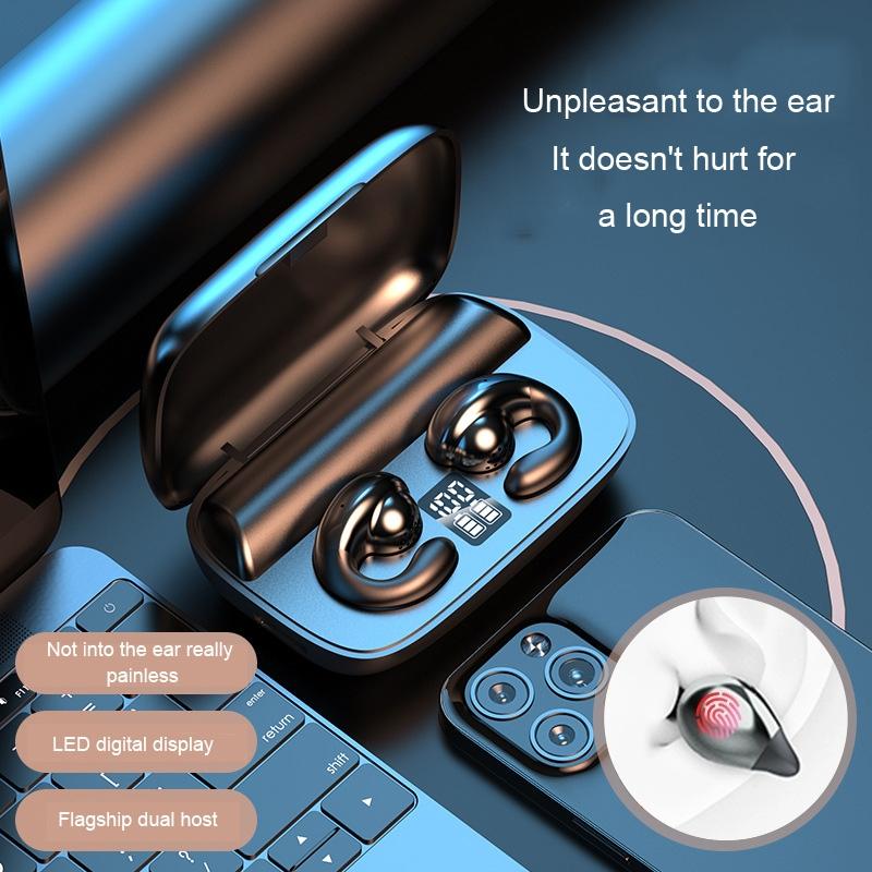 S19 Wireless Ear Clip Noise Reduction Bluetooth Bone Conduction Delay Earphones