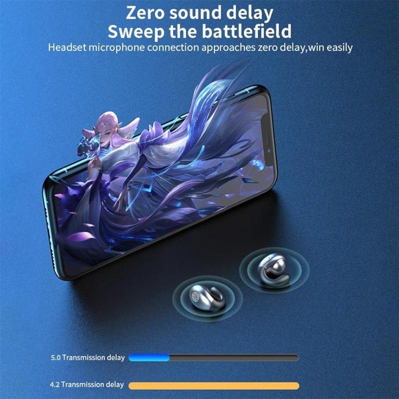 S19 Wireless Ear Clip Noise Reduction Bluetooth Bone Conduction Delay Earphones
