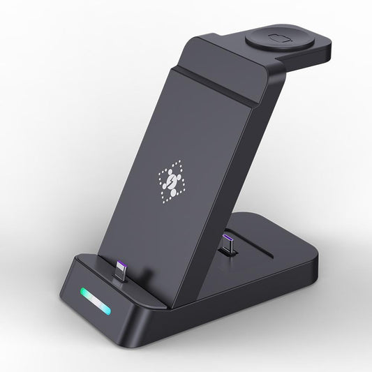 18W 3 In Vertical Charging Stand For Samsung Watch And Galaxy Buds Black