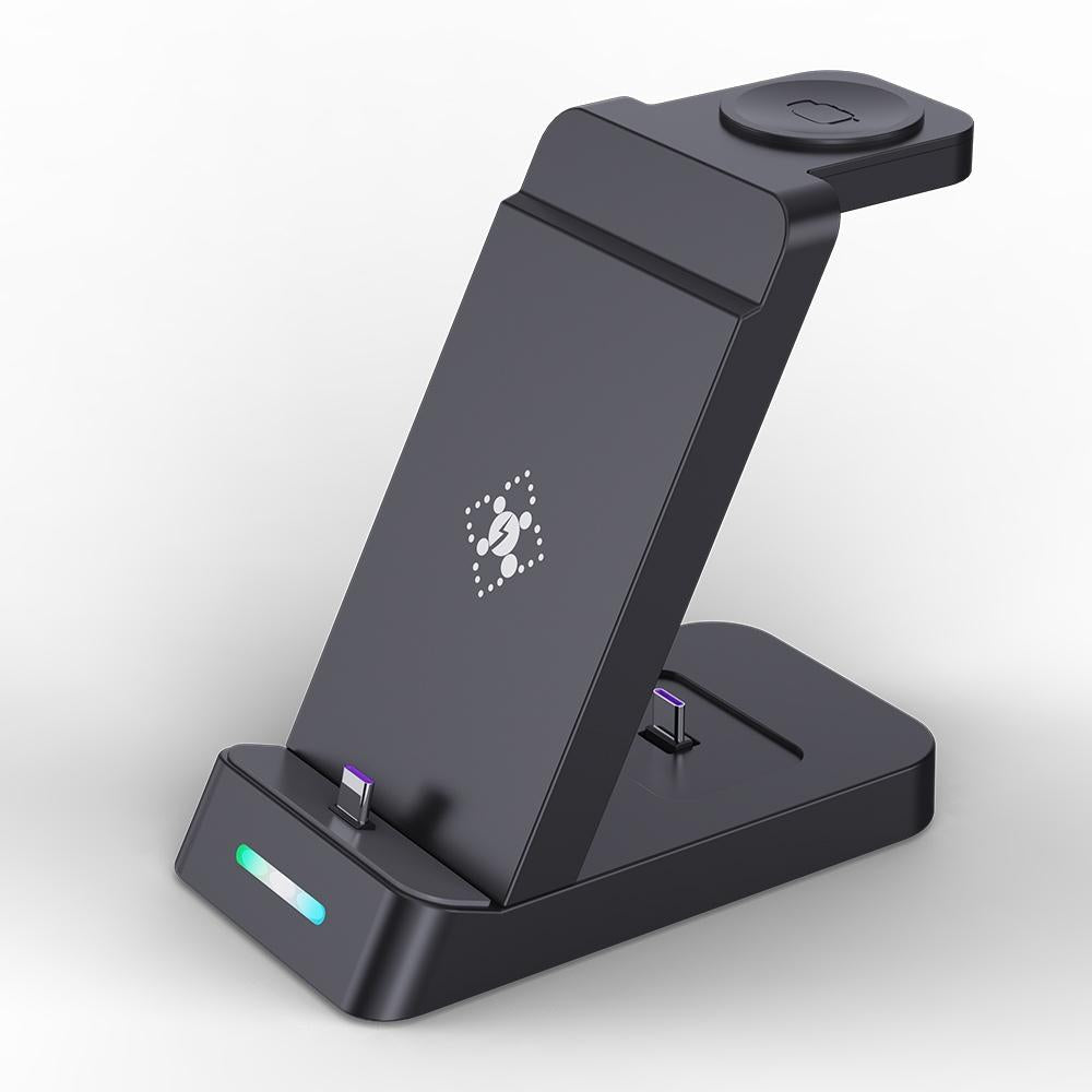 18W 3 In Vertical Charging Stand For Samsung Watch And Galaxy Buds Black