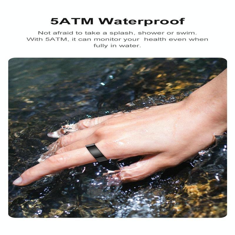 Smart Ring With Heart Rate Blood Oxygen Sleep Monitoring & Sports Modes Size 10 Gold
