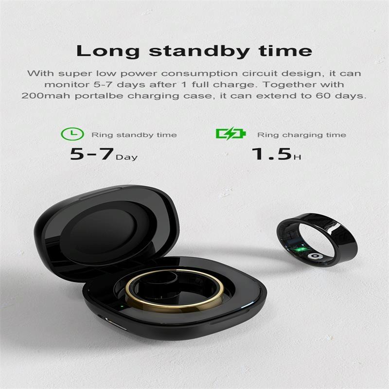 Smart Ring With Heart Rate Blood Oxygen Sleep Monitoring & Sports Modes Size 10 Gold