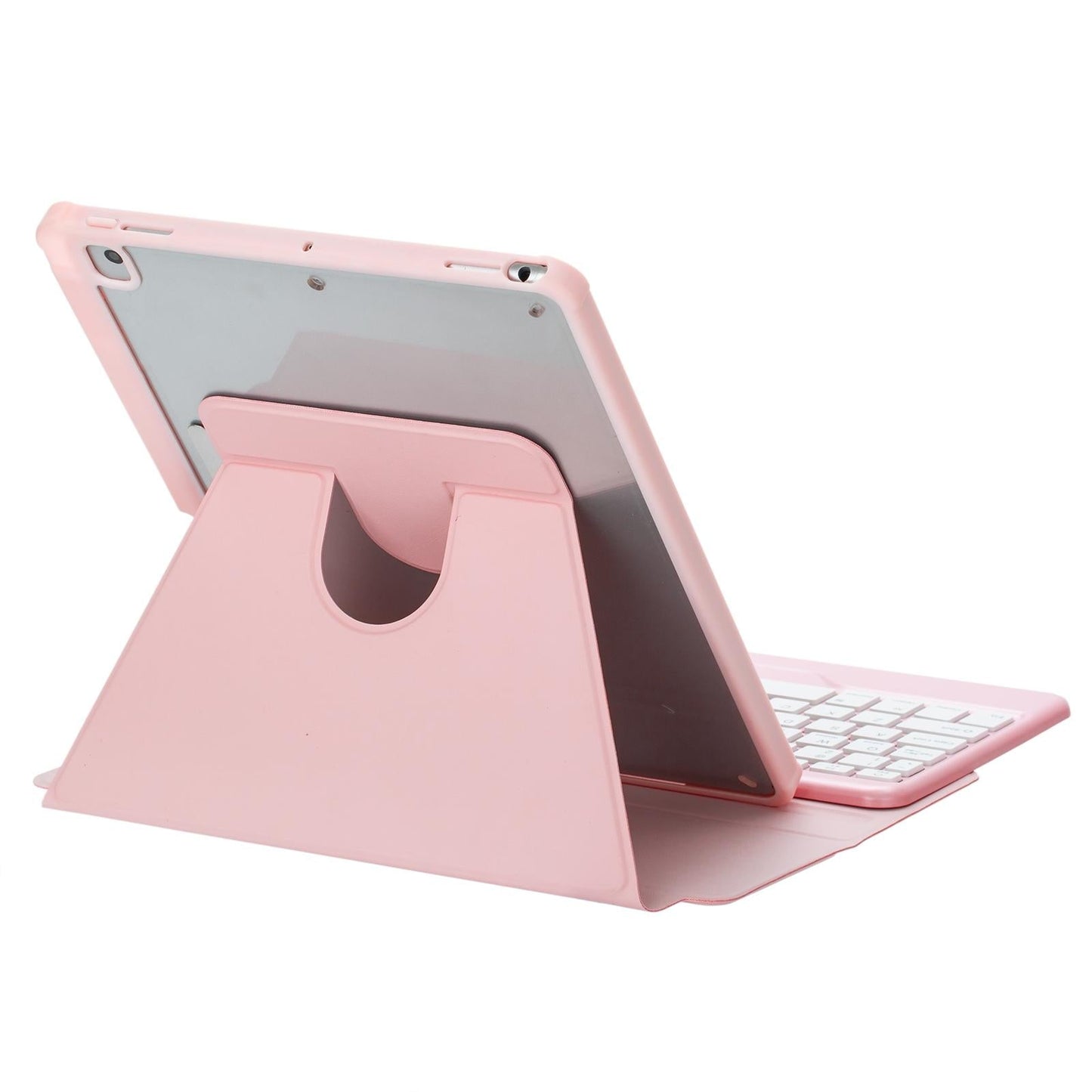 360 Rotation Bluetooth Keyboard Leather Case For Ipad 10.9 2022 Pink