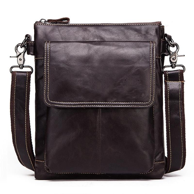 Retro Leather Crossbody Backpack For Men Yellow Brown