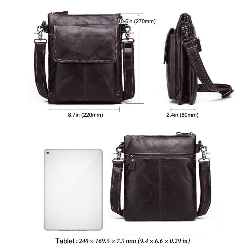 Retro Leather Crossbody Backpack For Men Yellow Brown