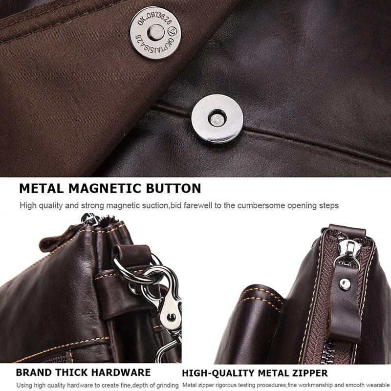Retro Leather Crossbody Backpack For Men Yellow Brown