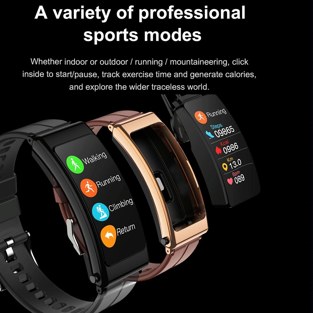 1.14 Inch Steel Band Earphone Detachable Smart Watch Support Bluetooth Call Gold