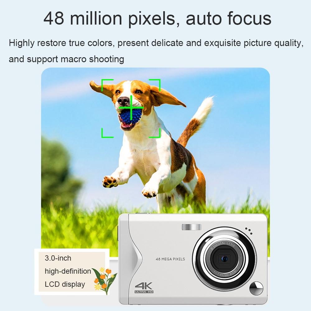 3.0 Inch Autofocus 4K Hd Digital Camera With Screen_White