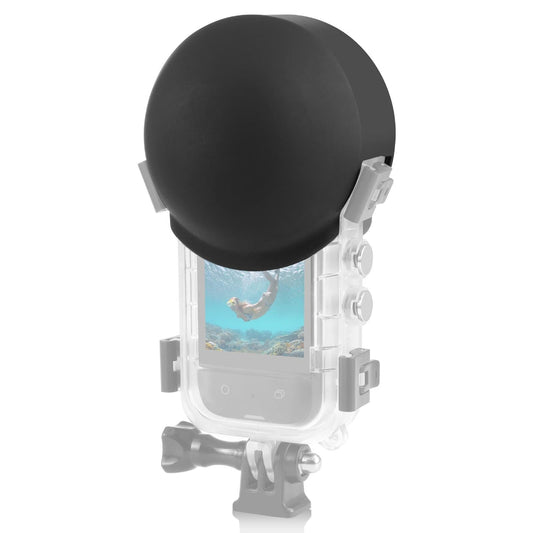 Silicone Dive Case Lens Guard For Insta360 X3 / X4 Invisible And Protective_Black