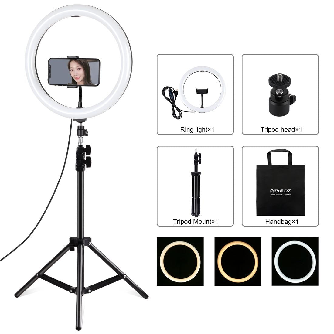 11.8 Inch Led Ring Light With Tripod And Phone Clamp For Vlogging Live Streaming